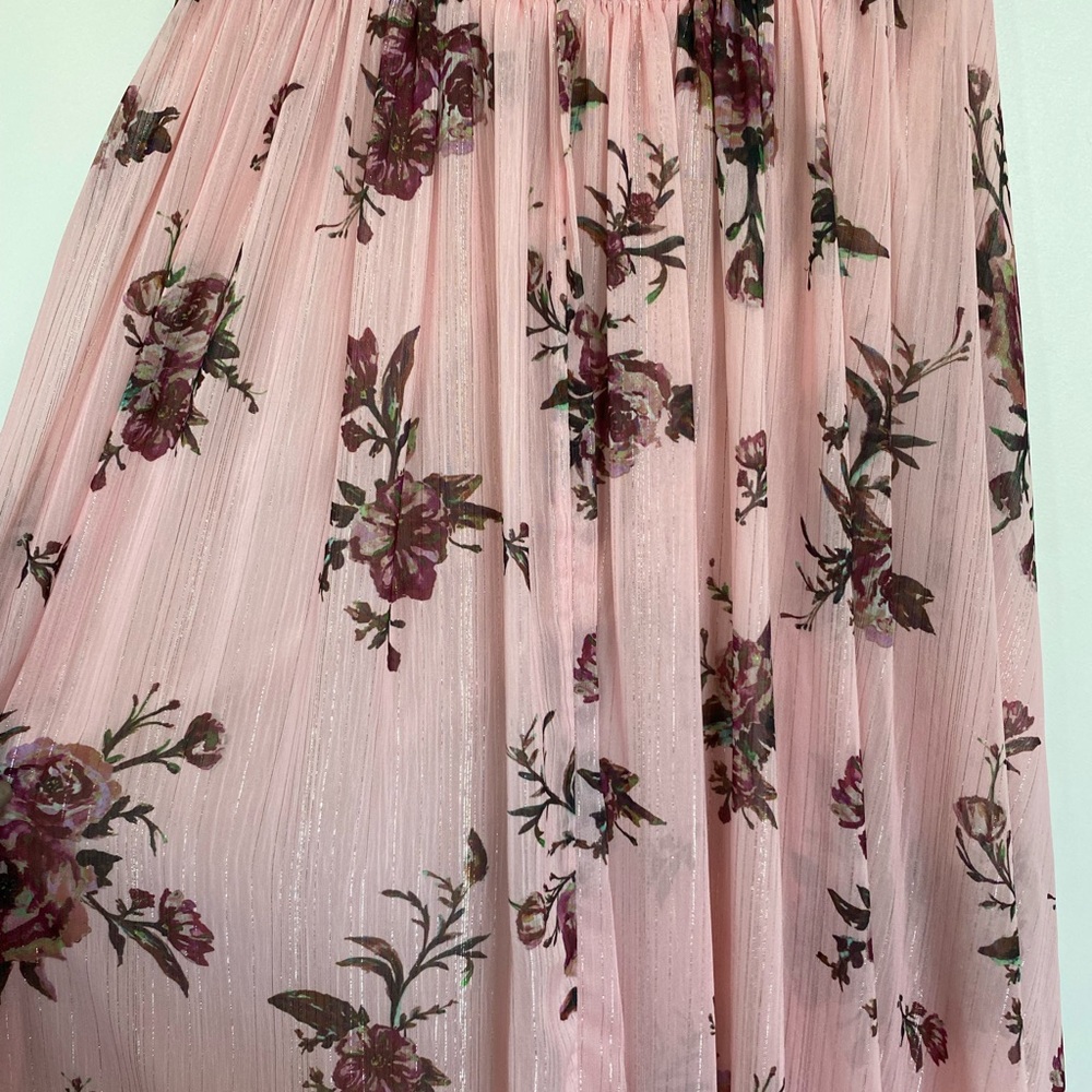 Marchesa Notte Bridesmaids Blush Floral Halter Gown - Picture 11 of 15